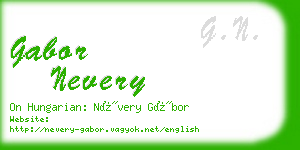 gabor nevery business card